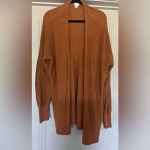 A New Day Cozy Pumpkin Dark Orange Open Front Cardigan Size XXL